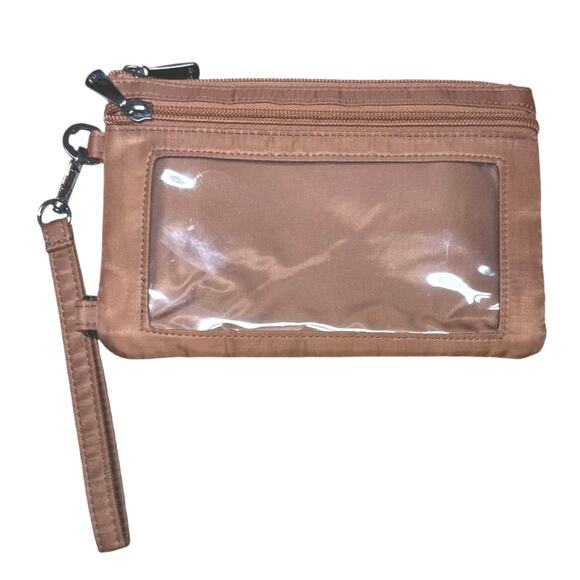 Lug Peekaboo Wristlet Quilted Pouch Copper Brown Purse Travel Clutch 8” x 5” - Picture 2 of 4